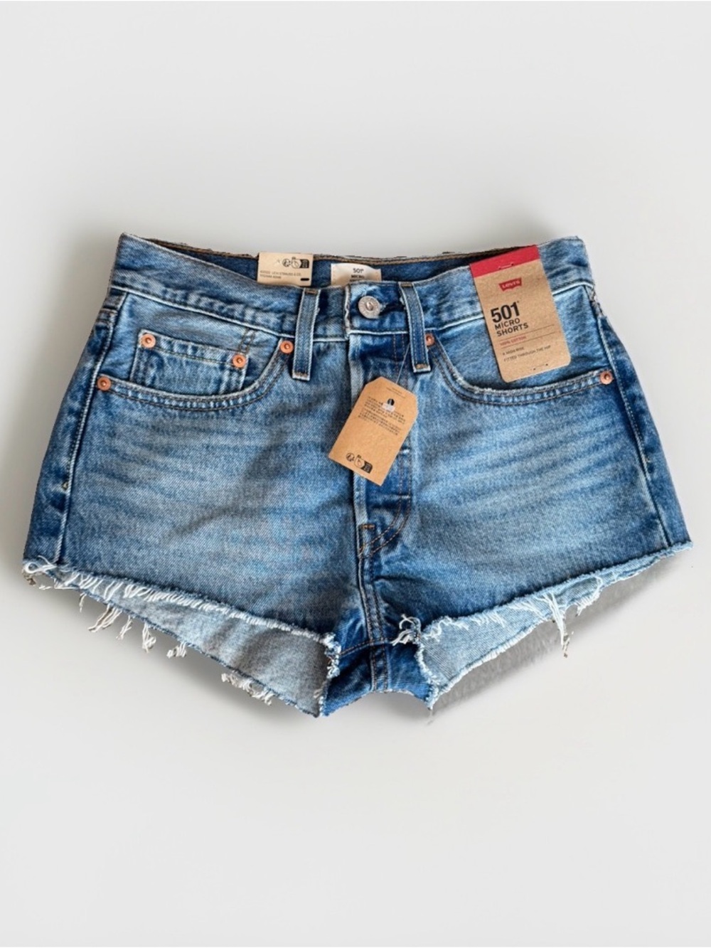 NEW! Levis 501 Denim Micro Shorts
